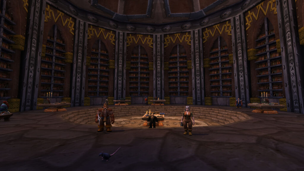 A grand library hall