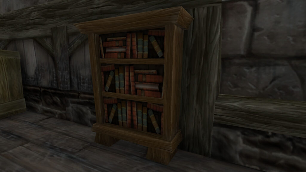 A bookshelf in a quiet study room
